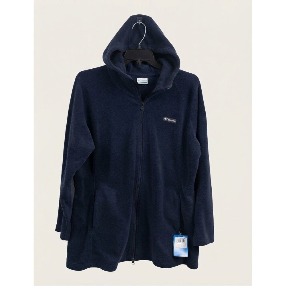 Columbia 3x Blue Full Zip Fleece Sweatshirt High Neck Logo